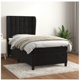  Box spring postelja z vzmetnico črn 90x190 cm žamet | Shoptok.si
