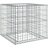  Gabionska košara srebrna 70 x 70 x 65 cm od pocinčanog željeza | shoptok.hr