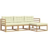  Set vanjskih sofa s jastukom 4 pcs Bijela i krem Poliester | shoptok.hr