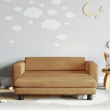 The Living Store Otroški kavč s stolčkom za noge rjava 100x50x30 cm žamet - Otroški Kavč, (21493840) | Shoptok.si