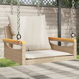 vidaXL Gugalna klop z blazinami bež 63x62x40 cm poli ratan Cene
