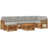 vidaXL Zunanja garnitura za sedenje 7 pcs Naravna in svetlo siva, (5000281020) | Shoptok.si