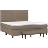  Box spring postelja z vzmetnico taupe 160x200 cm blago, (20894693) | Shoptok.si