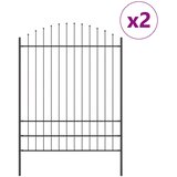  Vrtna Ograda 2 pcs Siva 170 x 225 cm Čelik s prahom premazan | Eponuda.com