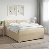  Boxspring krevet s madracem Krem 160 x 200 cm Tkanina Cijene