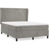 vidaXL Box spring postelja z vzmetnico svetlo siv 140x190 cm žamet, (20790173) Cene