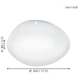 Eglo Sileras-a plafonjera led, 24w, prečnik 450, sa daljinskim dimabilna, bela/kristal | Eponuda.com