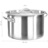  Kuhinjski lonac 24 L 36 x 24 cm od nehrđajućeg čelika | shoptok.hr