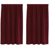 Zavjese za zamračivanje 2 pcs Vinska crvena 140 x 140 cm Baršun | shoptok.hr
