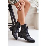 Zazoo 2955 Lacquered Ankle Boots Workers With Golden Detail On The Tongue Black | shoptok.hr