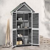 vidaXL vrtna lopa za orodje siva 89x52,5x175 cm trdna borovina | Shoptok.si