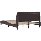  Posteljni okvir z LED brez vzmetnice temno rjav 120x200cm blago, (21793227) | Shoptok.si