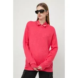 Patrizia Pepe Volnen pulover ženski, roza barva
