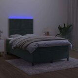  Box spring postelja z vzmetnico LED tem. zelena 120x200cm žamet, (20899307) | Shoptok.si