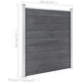  Vrtna ograda od WPC-a 353 x 186 cm siva | shoptok.hr