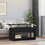 vidaXL Klubska miza Črni hrast 102 x 50 x 52.5 cm Konstruiran les Cene