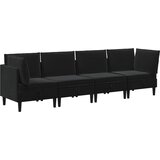  Set namještaja za dnevni boravak s jastukom 4 pcs Crna Baršun | shoptok.hr