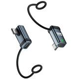 INF 2-Pack 240W 120Gbps USB-C ženski na USB-C moški kotni adapter z vrvico Grey, (5000291541) Cene