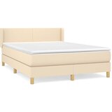  Krevet s oprugama i madracem krem 140x200 cm od tkanine | shoptok.hr