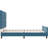 vidaXL Postelja Temno Modra 140x200 cm Velur, (22049285) | Shoptok.si