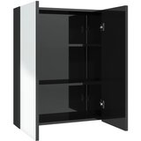 Maison Chic Kopalniška omarica - Kopalniški kabinet z ogledalom 60x15x75 cm MDF sijoče črna, (21794502) Cene