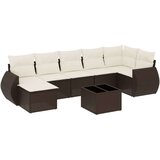 vidaXL 8-dijelni set vrtnih sofa s jastucima smeđi od poliratana | shoptok.hr
