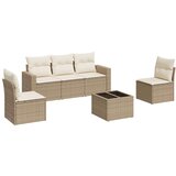  6-dijelni set vrtnih sofa s jastucima bež od poliratana | shoptok.hr