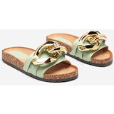 Resti Women's green slippers with decoration at Fixci- Footwear | ePonuda.com