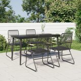  5-dijelni vrtni blagovaonski set od PVC ratana crni | shoptok.hr