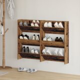 vidaXL Omare za čevlje na steni 2 pcs Stari les 60 x 18 x 60 cm u