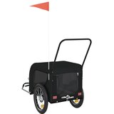 Prikolica za bicikl za ljubimce crna od tkanine i željeza | shoptok.hr