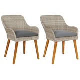  Vrtna stolica 2 pcs Svijetlo siva 62,5 x 55 x 82 cm poliratan | shoptok.hr