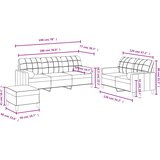  3-dijelni set sofa s jastucima tamnosivi od tkanine | shoptok.hr