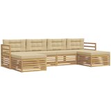  Set vanjskih sofa 6 pcs Bijela i bež 325 x 162,5 x 73 cm | shoptok.hr
