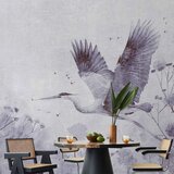  Foto tapeta - Majestic flight - a crane in flight in monochrome 200x140 Vodootporna | shoptok.hr