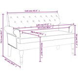  Klupa s naslonom smeđesiva 120 x 62 x 75 5 cm od tkanine | shoptok.hr