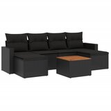  7-dijelni set vrtnih sofa od poliratana s jastucima crni | shoptok.hr