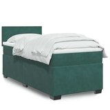 vidaXL Box spring postelja z vzmetnico temno zelena 80x200 cm žamet Cene