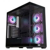 UGD Kuciste Mystery SV13 ATX, providna stranica, ugradjena 4xRGB kulera, Crno | ePonuda.com