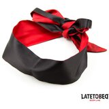 LATETOBED BDSM Line Satin Blindfold Red & Black Cene
