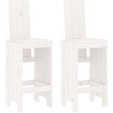  Barski stolci 2 kom bijeli 40 x 42 x 120 cm od masivne borovine | shoptok.hr