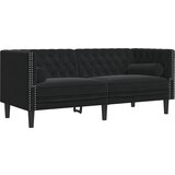  2-dijelni set sofa Chesterfield crni baršunasti | Eponuda.ba