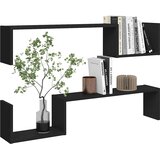  Zidne police 2 kom crne 100 x 15 x 20 cm konstruirano drvo | shoptok.hr