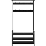 vidaXL Vješalica za kapute s policom Crni hrast 95 x 34 x 184 cm | shoptok.hr