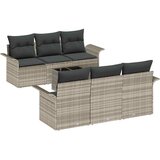  Sjedeća garnitura za vrt 7 pcs Svijetlo siva poliratan | shoptok.hr