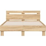  Okvir za krevet s uzglavljem i LED boja hrasta sonome 120x190cm | shoptok.hr