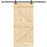 vidaXL Drsna vrata s kompletom vodil 95x210 cm trdna borovina | Shoptok.si