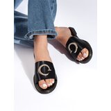 Shelvt Black women's flip-flops with a decorative element | Shoptok.si