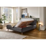 Meise Möbel Antracitno sivi tapecirani bračni krevet s prostorom za pohranu s podnicom 140x200 cm Mattis – | shoptok.hr