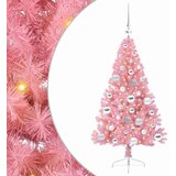 vidaXL Umjetna preddekorirana božićna jelka Roza 120 cm PVC | Shoptok.si